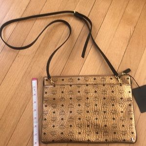 MCM Gold Leather Crossbody NWT